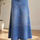 Violet | Mid-Length Denim Skirt