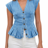 Isobel | V-Neck Denim Top