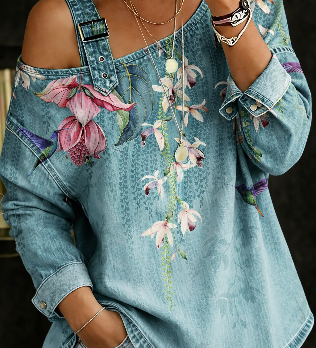 Mia | Off-the-Shoulder Denim Top