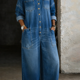 Isla | Off-the-Shoulder Denim Jumpsuit
