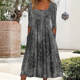 ELOWEN | LONG-SLEEVE CASUAL MIDI DRESS