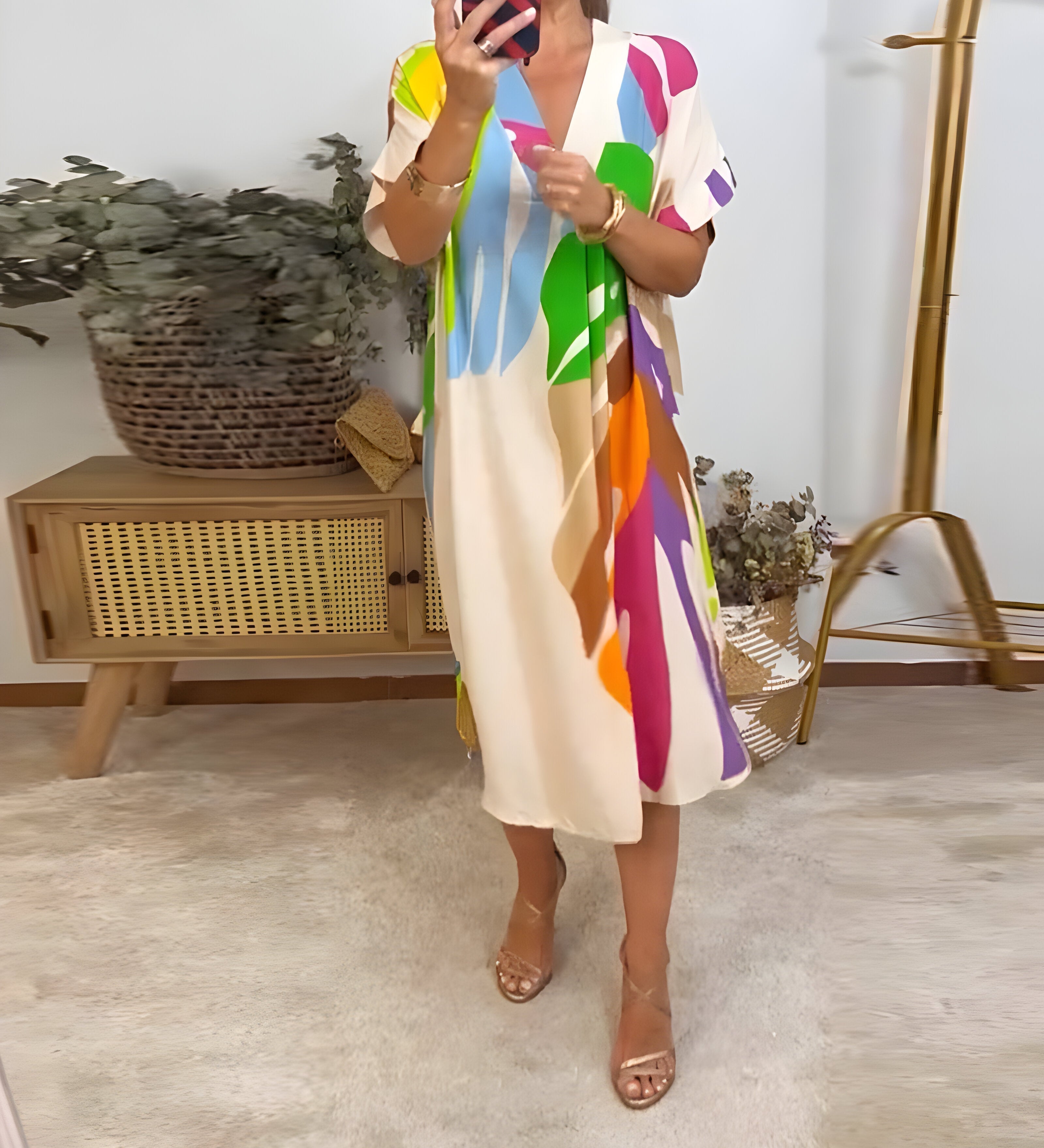 Rianna - Abstract-Print Dress