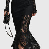 Monica | Elegant Maxi Dress with Flared Lace Skirt