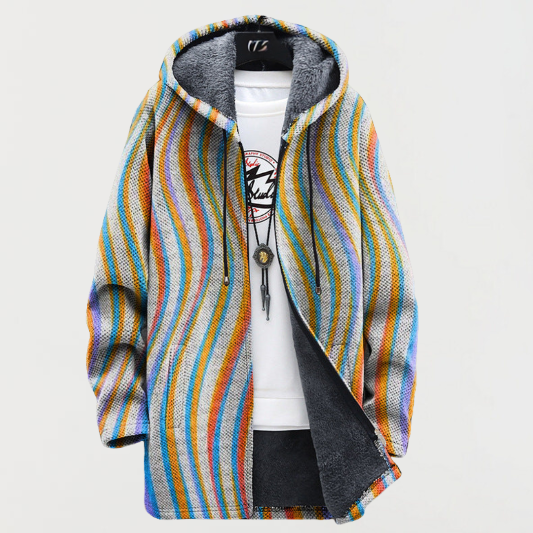 Cressida | Coat with Wavy Stripes
