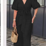 LYNORA | ELEGANT V-NECK MIDI DRESS