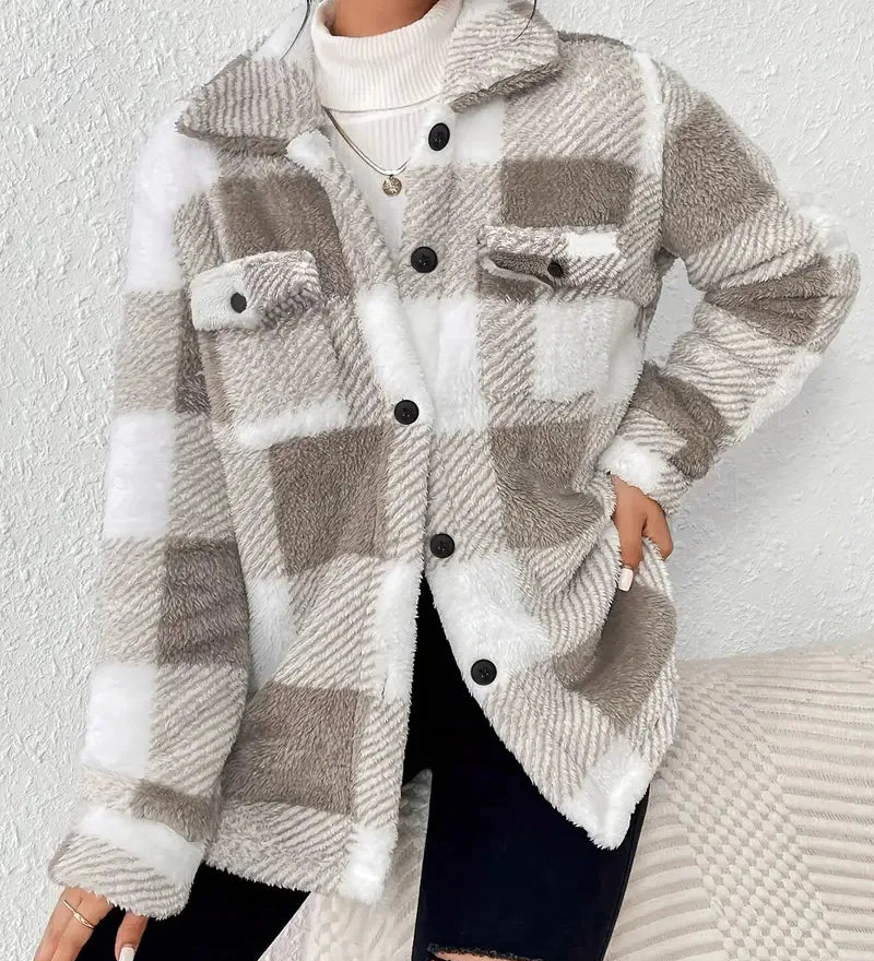 Martin | Elegant Checked Fleece Jacket