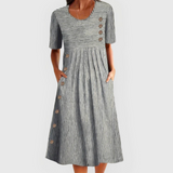 JARNA | MIDI-LENGTH STRIPED DRESS