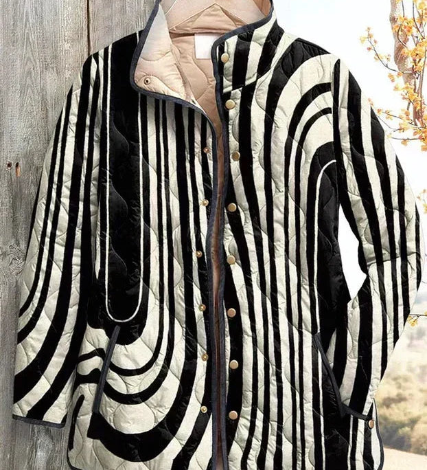 Hannah™ | Quilted Jacket in Zebra Print