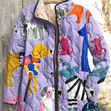 Ursula™ | Quilted Jacket with Dogs in Lilac