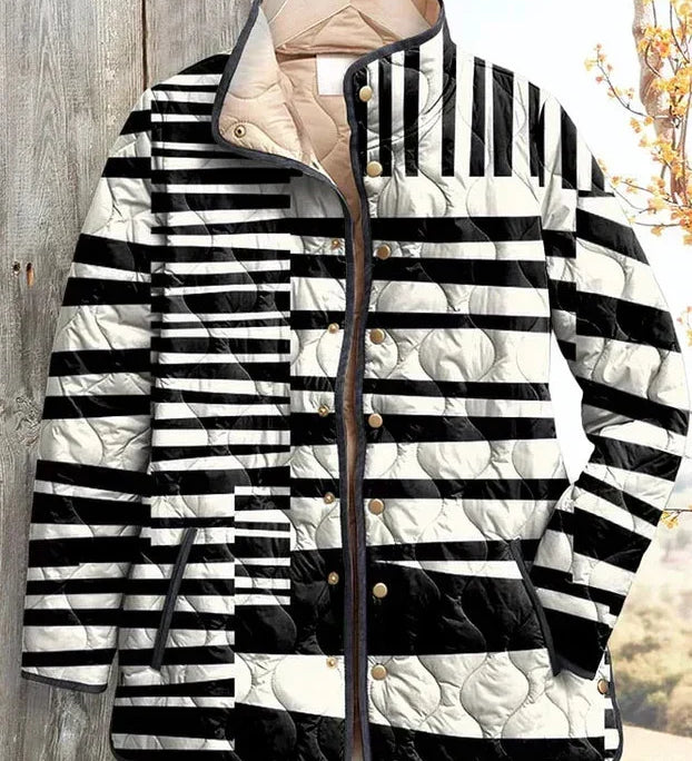 Ella™ | Quilted Jacket in Mixed Stripes