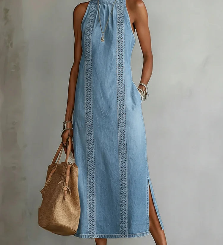 Tilly | Retro Lace Denim Dress