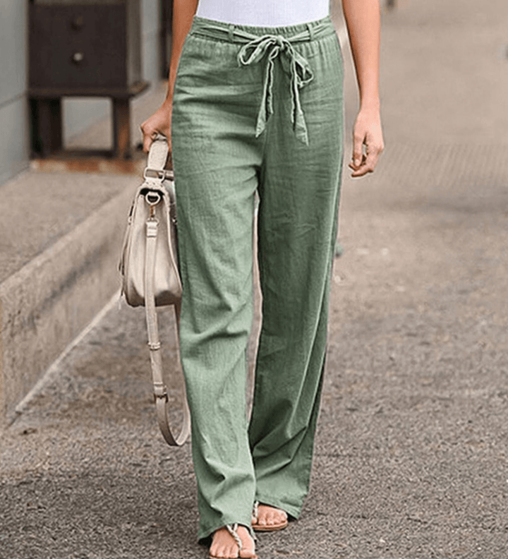 Joleen - Women's Casual Trousers with Drawstring and Elastic Waist