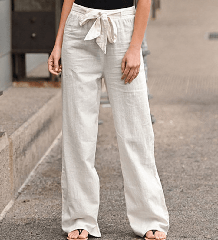 Joleen - Women's Casual Trousers with Drawstring and Elastic Waist