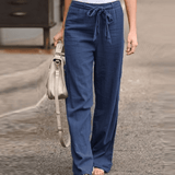 Joleen - Women's Casual Trousers with Drawstring and Elastic Waist