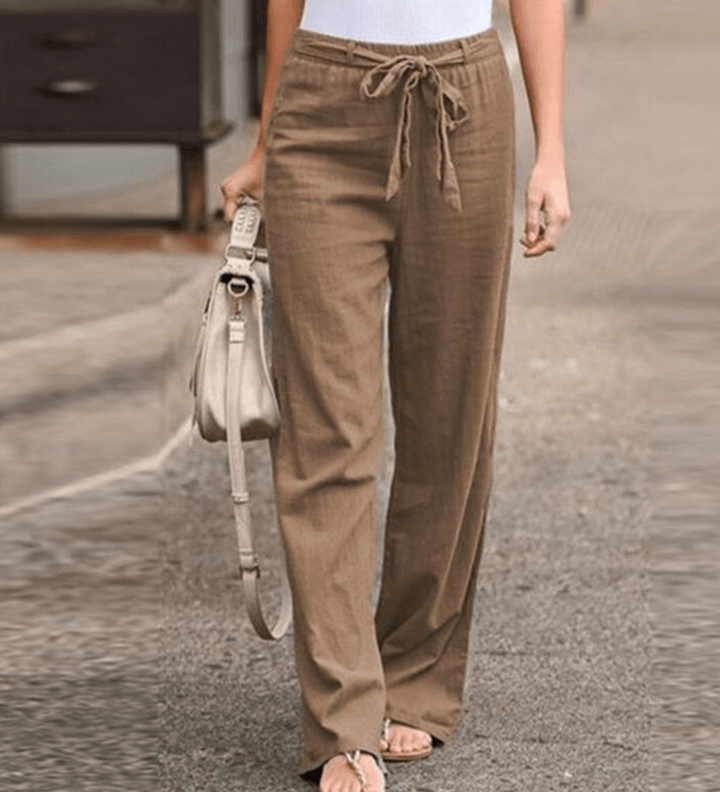 Joleen - Women's Casual Trousers with Drawstring and Elastic Waist