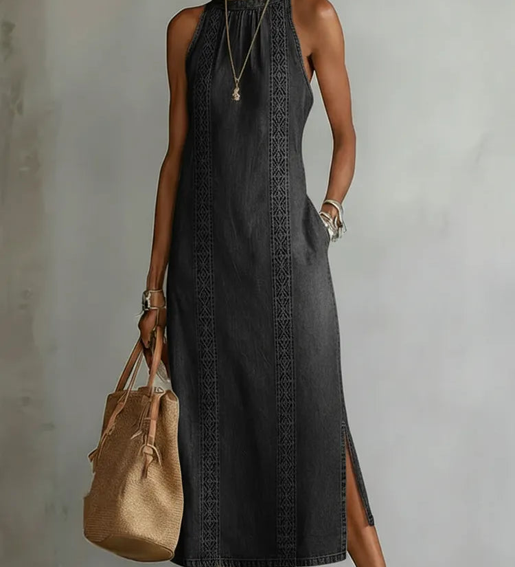 Tilly | Retro Lace Denim Dress