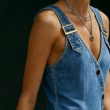 Niamh | Long Button-Down Denim Dress