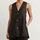 Fiona - Sleeveless Button Ensemble
