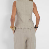 Aira - Button Gilet & Wide Trousers Ensemble