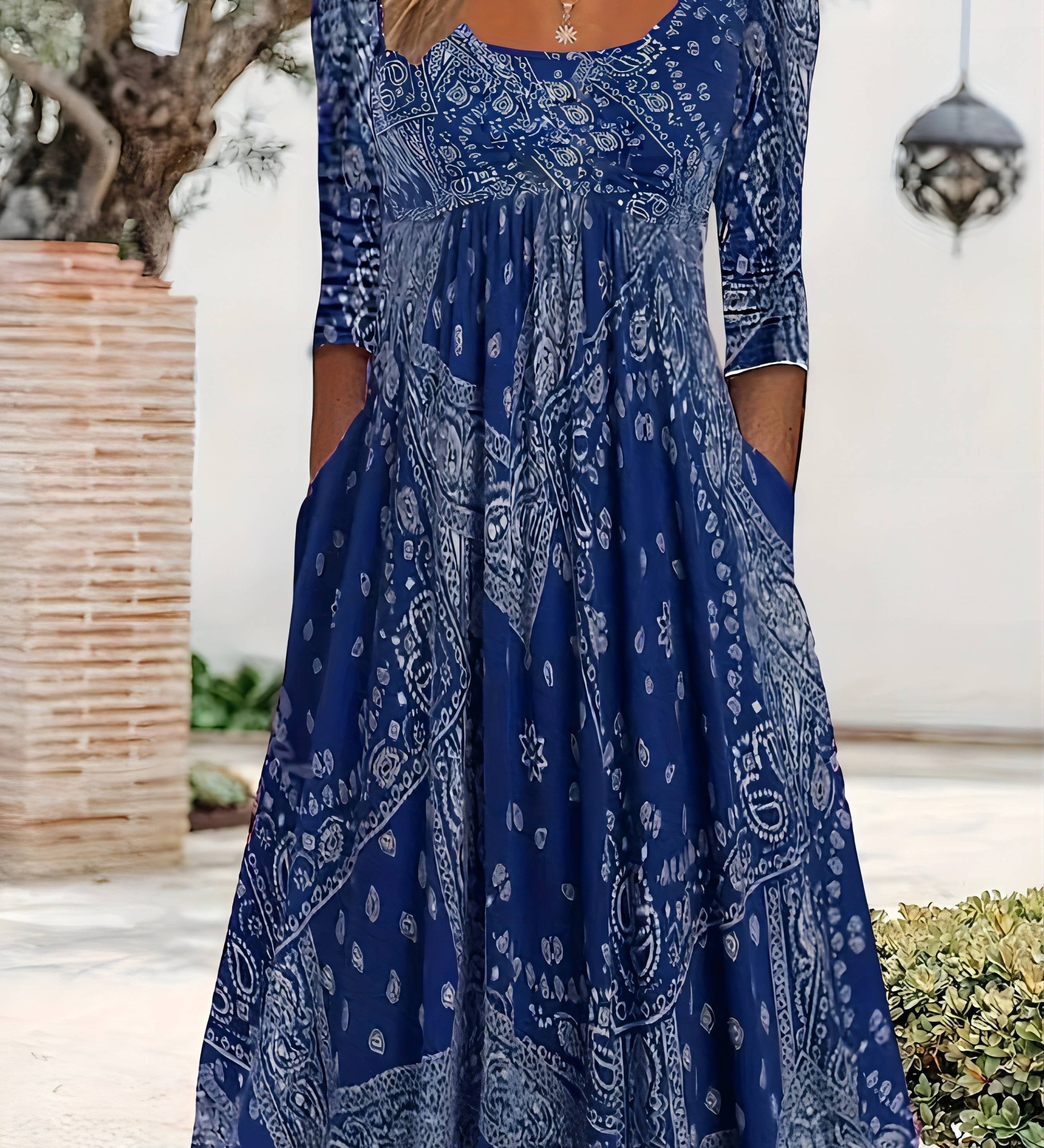 ELOWEN | LONG-SLEEVE CASUAL MIDI DRESS