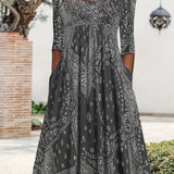 ELOWEN | LONG-SLEEVE CASUAL MIDI DRESS