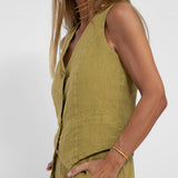 Aira - Button Gilet & Wide Trousers Ensemble