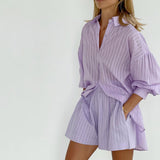 Viola - Button-Placket Ensemble with Airy Shorts