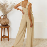 Megan - Minimalist Top and Flared-Trousers Ensemble