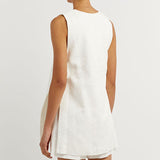 Fiona - Sleeveless Button Ensemble