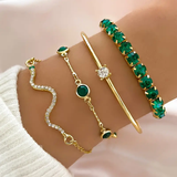 Almut | Bracelet Set with Green Stones