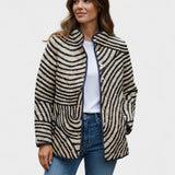 Edith™ | Quilted Jacket in Swirling Stripes