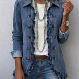 Daphne™ | Blazer in Blue with Ruffles