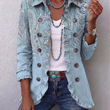 Nora™ | Blazer in Light Blue with Paisley
