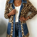 Jean™ | Long Jacket with Leopard Print