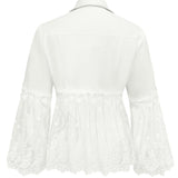 Susan™ | White Jacket with Cutwork Flounce