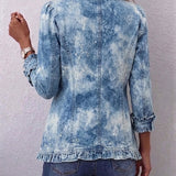 Kirsty™ | Blazer in Light Blue with Batik Effect