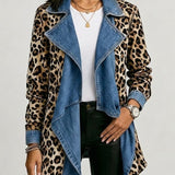 Sylvia™ | Waterfall Jacket with Leopard Print
