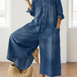 Lily | Cotton Denim Jumpsuit