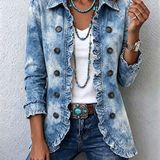 Kirsty™ | Blazer in Light Blue with Batik Effect