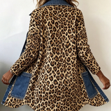 Jean™ | Long Jacket with Leopard Print