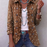 Nicole™ | Blazer in Brown with Polka-Dot Print