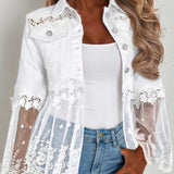 Susan™ | White Jacket with Cutwork Flounce