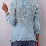 Nora™ | Blazer in Light Blue with Paisley
