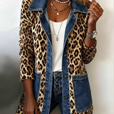 Jean™ | Long Jacket with Leopard Print
