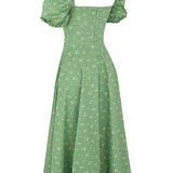 Aviana - Puff-Sleeve Dress Bloom