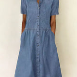 Bethany | Short-Sleeve Denim Dress