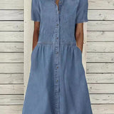 Bethany | Short-Sleeve Denim Dress