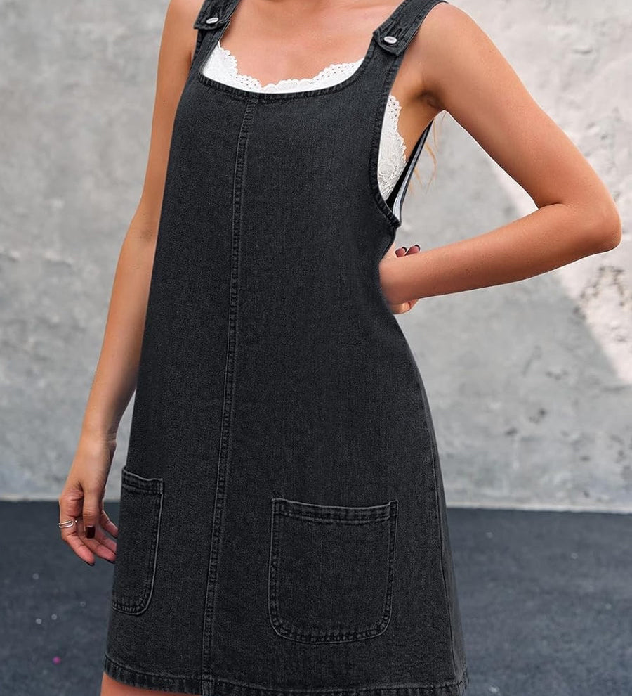 Daisy | Casual Denim Pinafore Dress